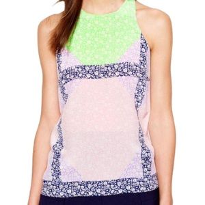 J. Crew Windowpane Floral Silk blouse - Sz 6